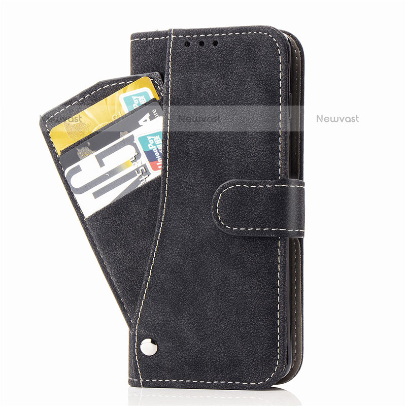 Leather Case Stands Flip Cover Holder S06D for Samsung Galaxy S20 5G Black