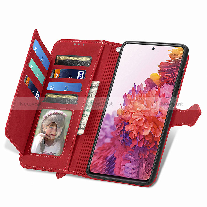 Leather Case Stands Flip Cover Holder S06D for Samsung Galaxy S20 FE (2022) 5G