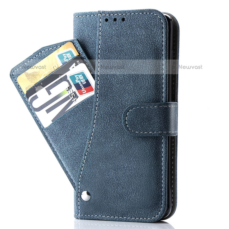 Leather Case Stands Flip Cover Holder S06D for Samsung Galaxy S20 Ultra 5G Blue