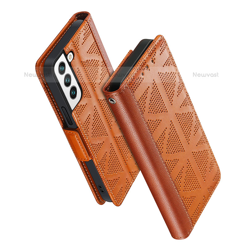 Leather Case Stands Flip Cover Holder S06D for Samsung Galaxy S21 FE 5G
