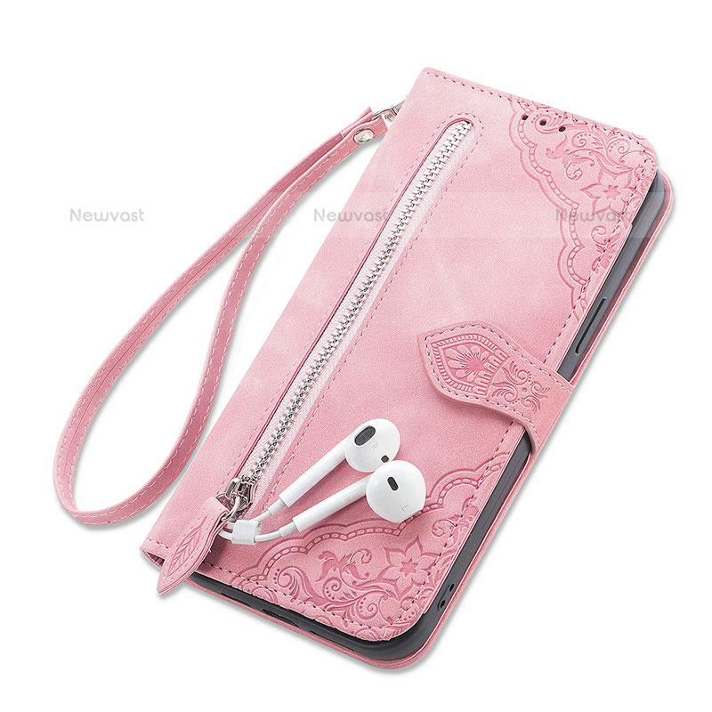 Leather Case Stands Flip Cover Holder S06D for Samsung Galaxy S22 Ultra 5G