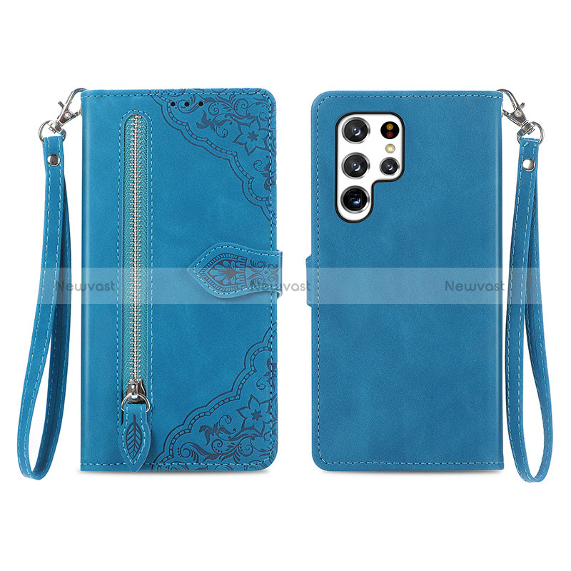 Leather Case Stands Flip Cover Holder S06D for Samsung Galaxy S24