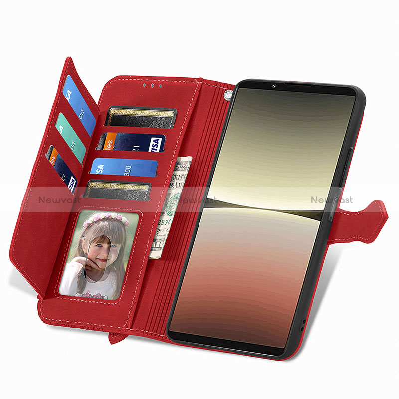 Leather Case Stands Flip Cover Holder S06D for Sony Xperia 5 IV