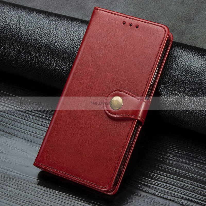 Leather Case Stands Flip Cover Holder S07D for Google Pixel 4 Red