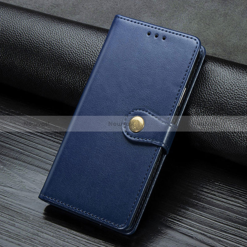 Leather Case Stands Flip Cover Holder S07D for Google Pixel 4 XL Blue
