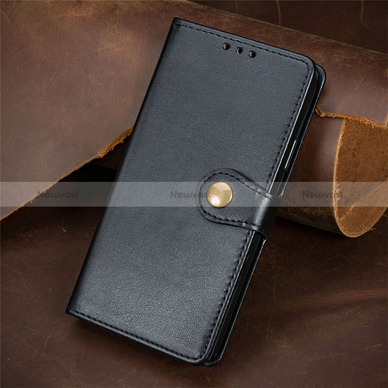 Leather Case Stands Flip Cover Holder S07D for Google Pixel 5 Black