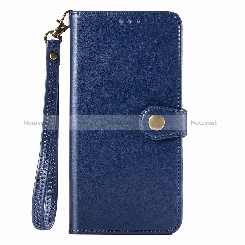 Leather Case Stands Flip Cover Holder S07D for Huawei P40 Pro Blue