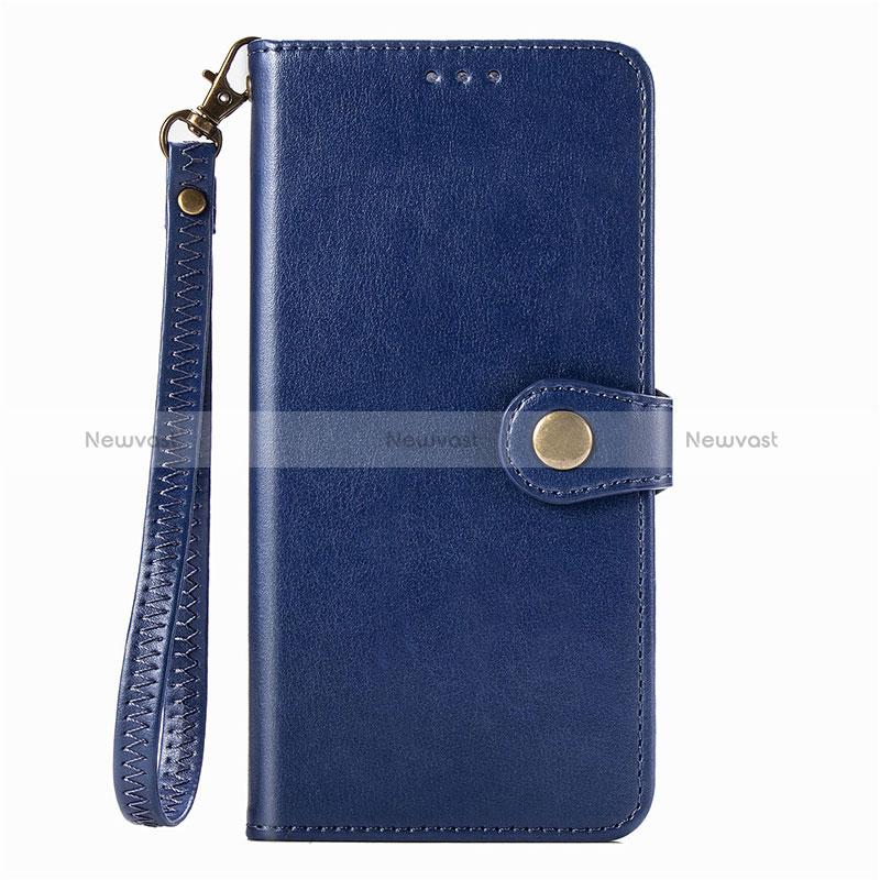 Leather Case Stands Flip Cover Holder S07D for Xiaomi Poco X3 Pro Blue