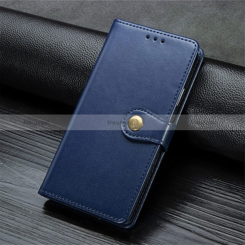 Leather Case Stands Flip Cover Holder S07D for Xiaomi Redmi 10X 5G Blue