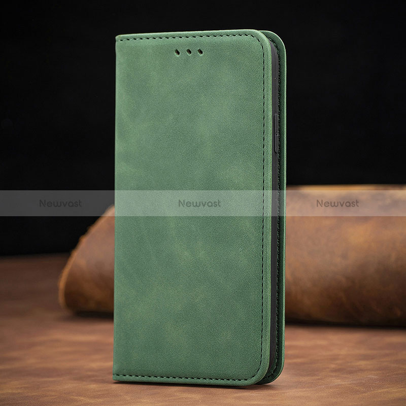 Leather Case Stands Flip Cover Holder S08D for Huawei P40 Green