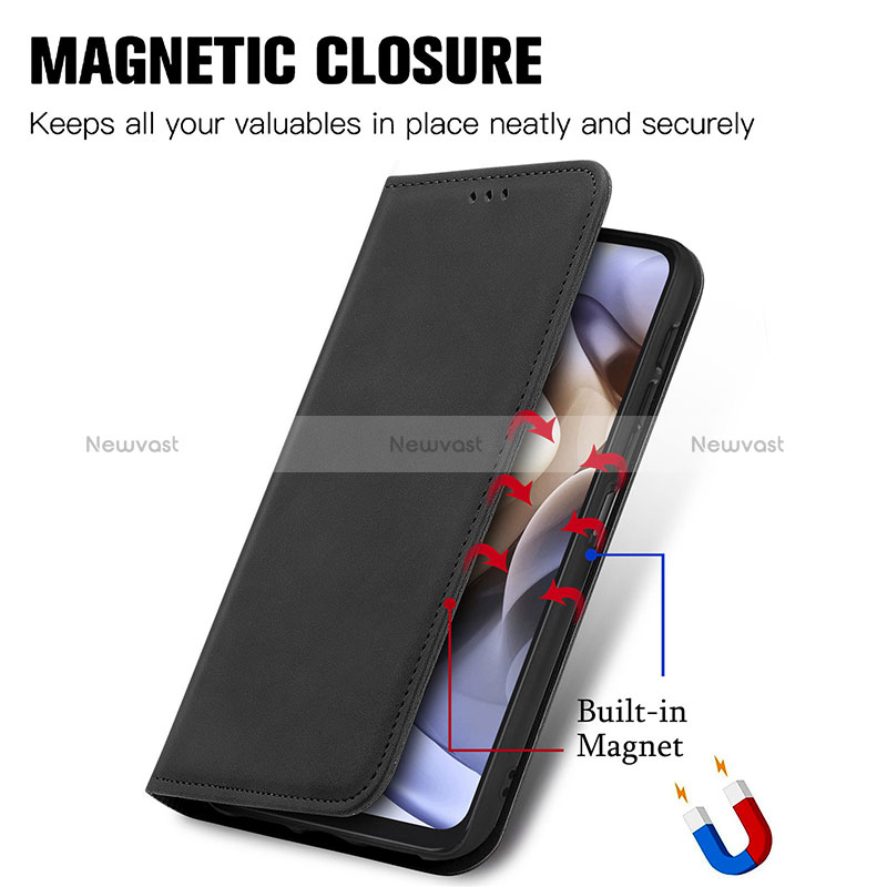 Leather Case Stands Flip Cover Holder S08D for Motorola Moto G31