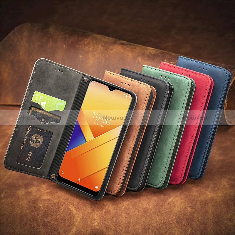 Leather Case Stands Flip Cover Holder S08D for Wiko Y81