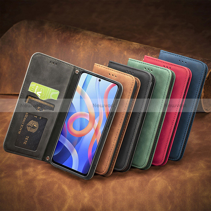 Leather Case Stands Flip Cover Holder S08D for Xiaomi Redmi Note 11S 5G