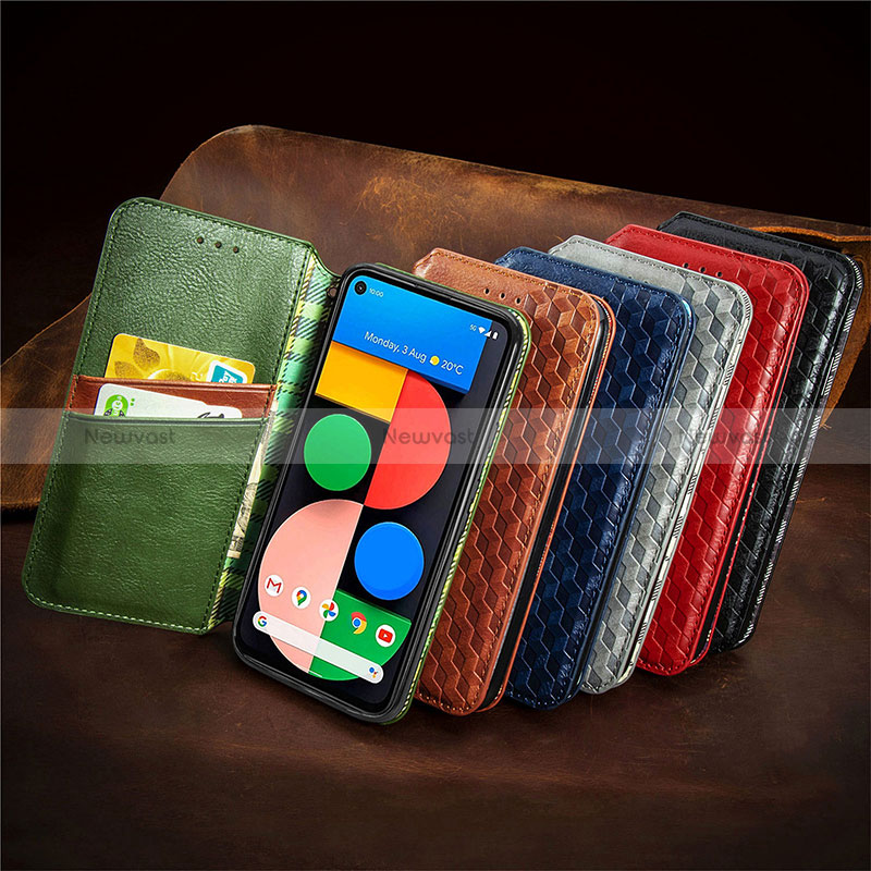 Leather Case Stands Flip Cover Holder S09D for Google Pixel 5