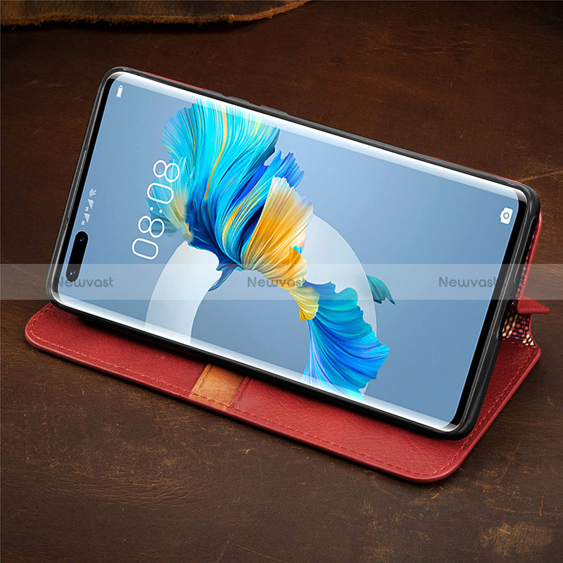 Leather Case Stands Flip Cover Holder S09D for Huawei Mate 40 Pro