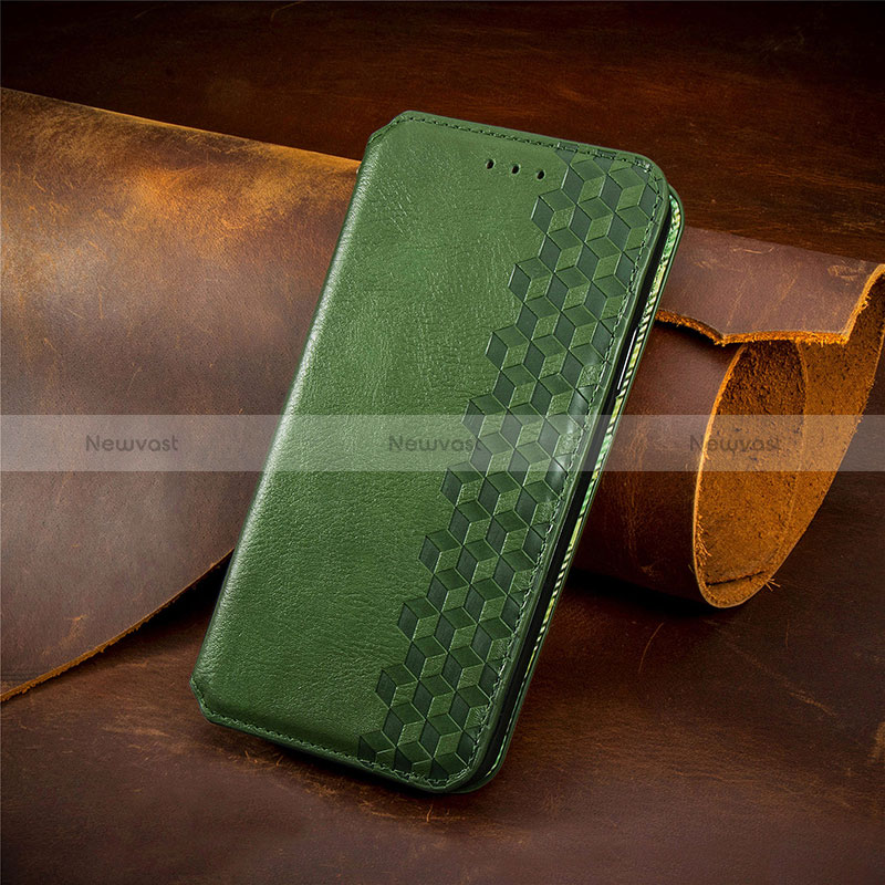 Leather Case Stands Flip Cover Holder S09D for Huawei Mate 40 Pro Green