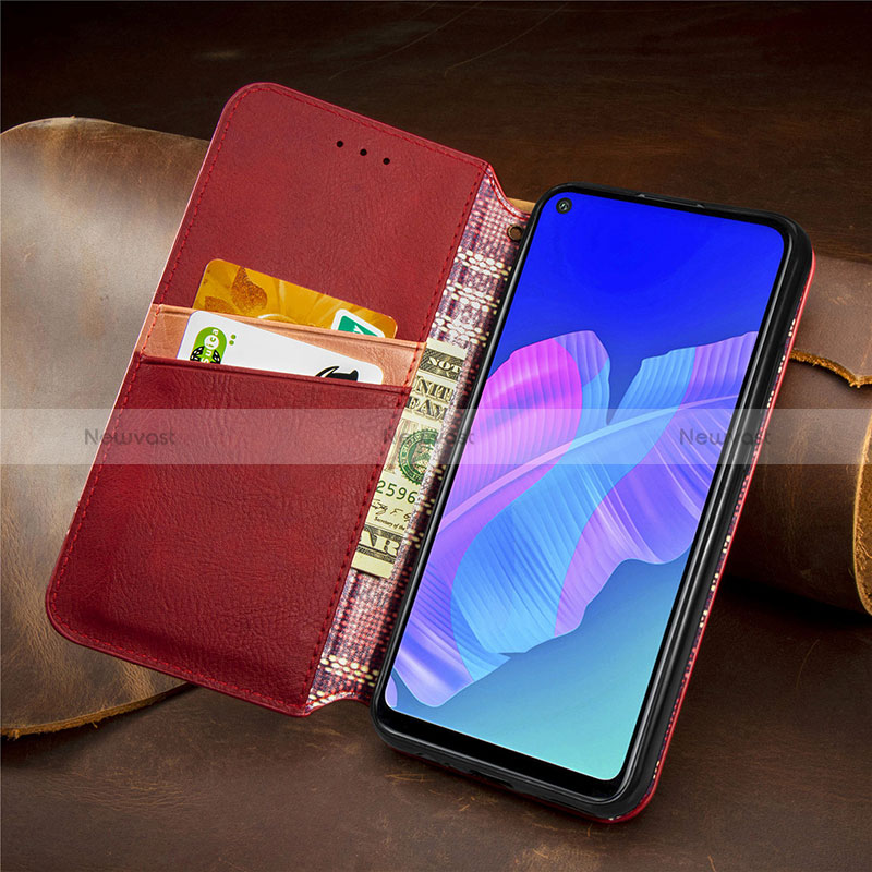 Leather Case Stands Flip Cover Holder S09D for Huawei Y7p