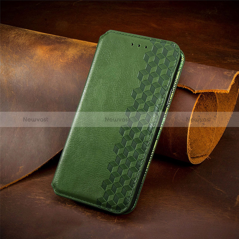 Leather Case Stands Flip Cover Holder S09D for Xiaomi Poco X3 NFC Green