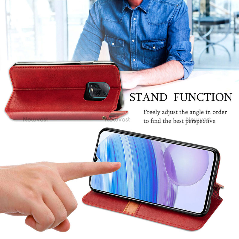 Leather Case Stands Flip Cover Holder S09D for Xiaomi Redmi 10X 5G