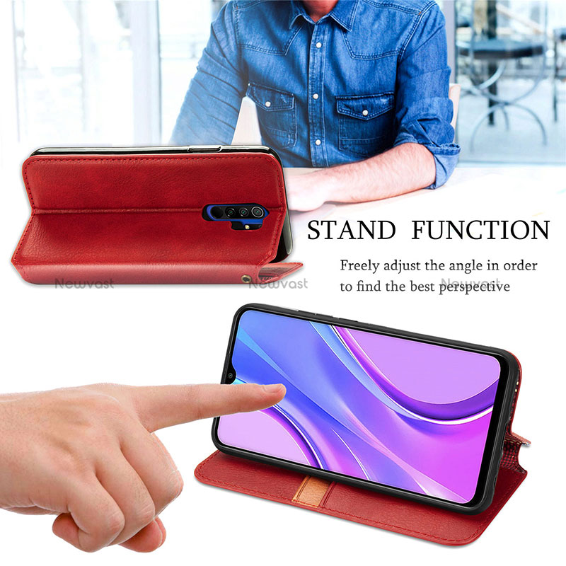 Leather Case Stands Flip Cover Holder S09D for Xiaomi Redmi 9