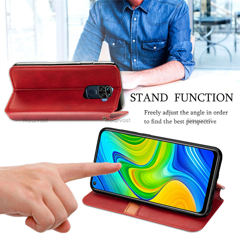 Leather Case Stands Flip Cover Holder S09D for Xiaomi Redmi Note 9