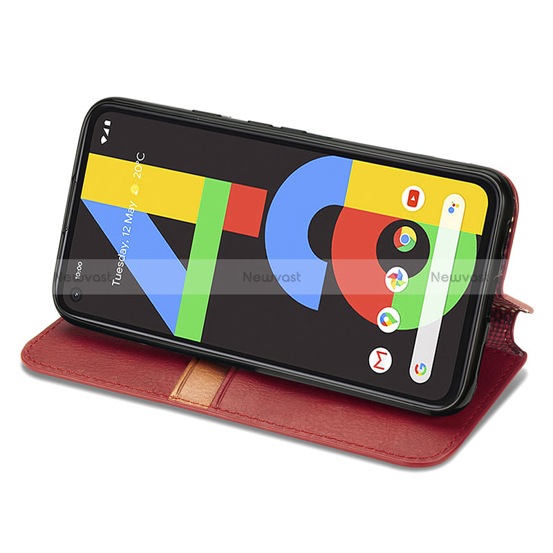Leather Case Stands Flip Cover Holder S10D for Google Pixel 4a