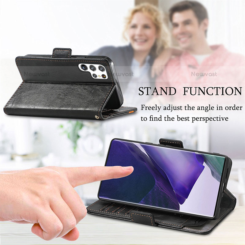 Leather Case Stands Flip Cover Holder S10D for Samsung Galaxy S21 Ultra 5G