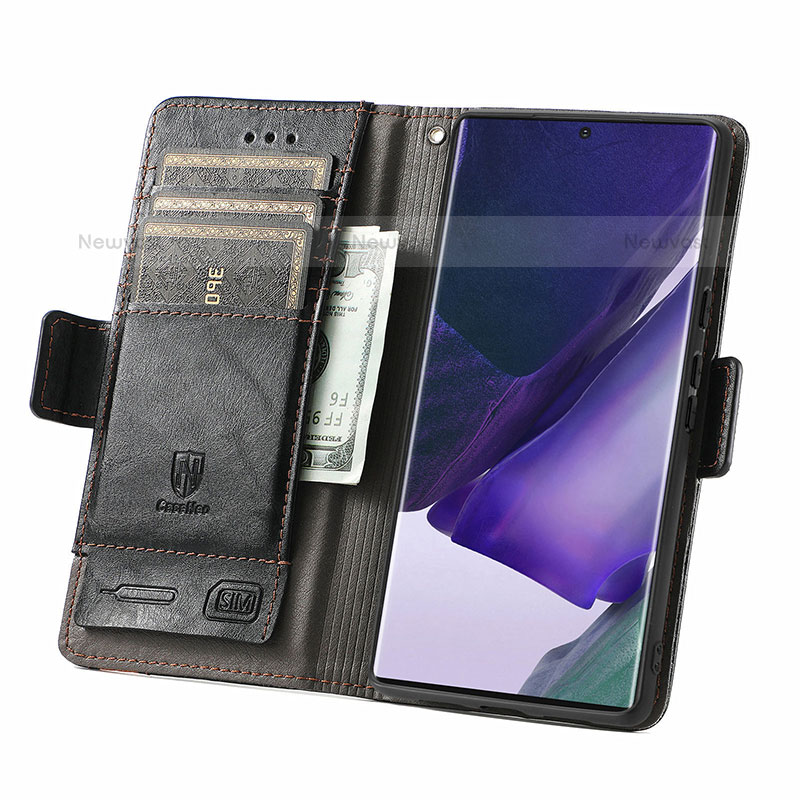 Leather Case Stands Flip Cover Holder S10D for Samsung Galaxy S21 Ultra 5G