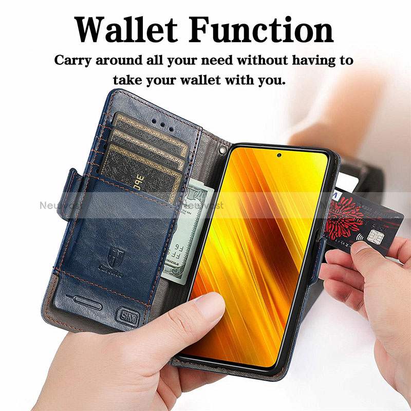 Leather Case Stands Flip Cover Holder S10D for Xiaomi Poco X3 Pro