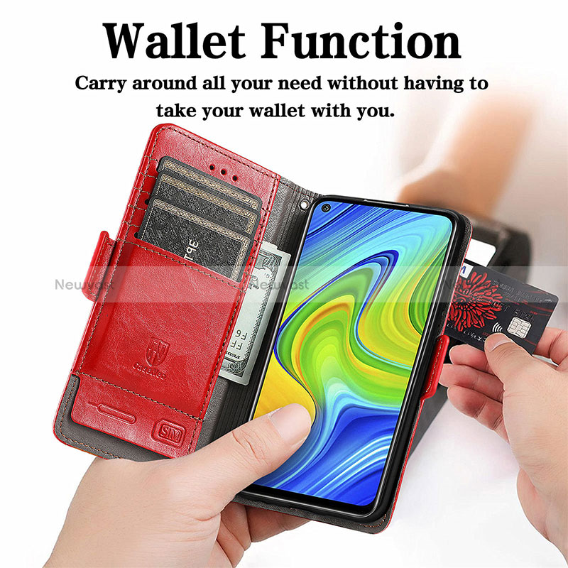 Leather Case Stands Flip Cover Holder S10D for Xiaomi Redmi Note 9