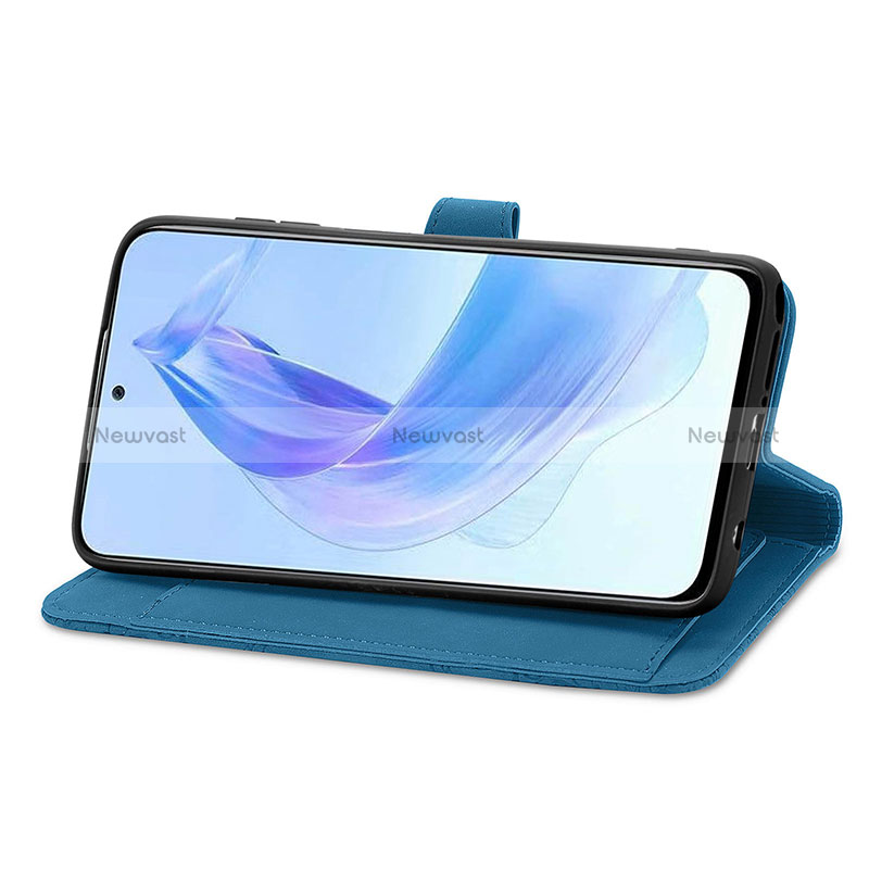 Leather Case Stands Flip Cover Holder S14D for Huawei Honor 90 Lite 5G