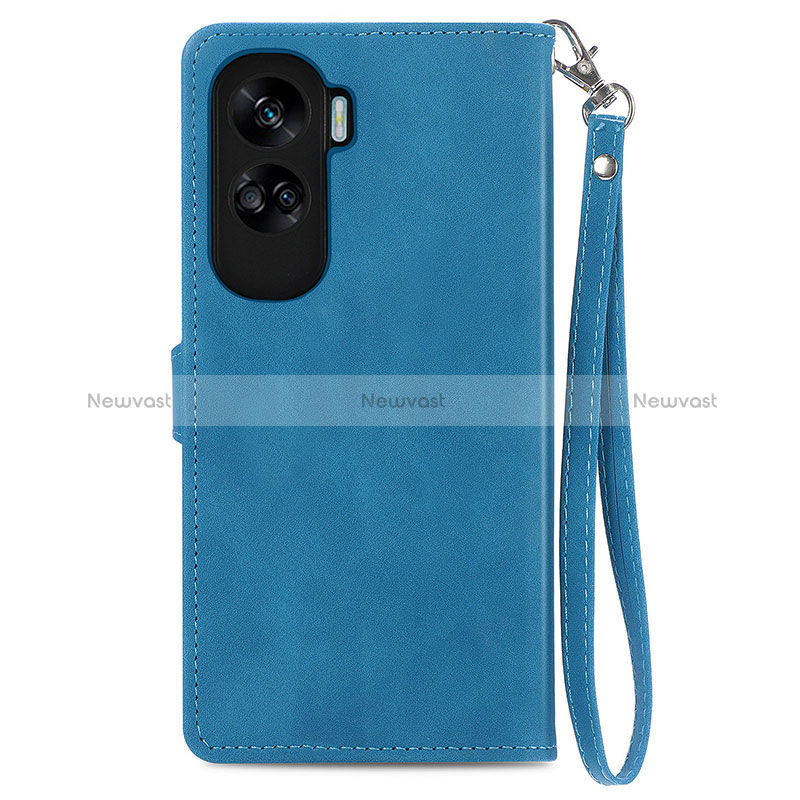 Leather Case Stands Flip Cover Holder S14D for Huawei Honor 90 Lite 5G