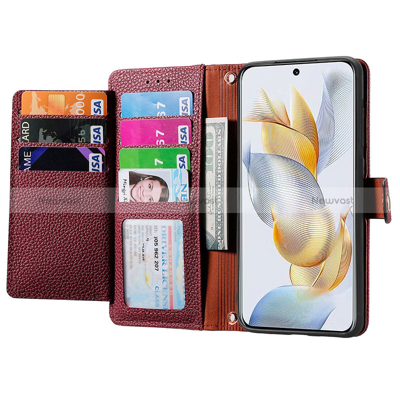 Leather Case Stands Flip Cover Holder S15D for Huawei Honor 90 5G