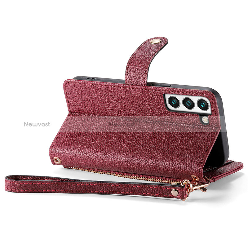 Leather Case Stands Flip Cover Holder S15D for Samsung Galaxy S22 5G