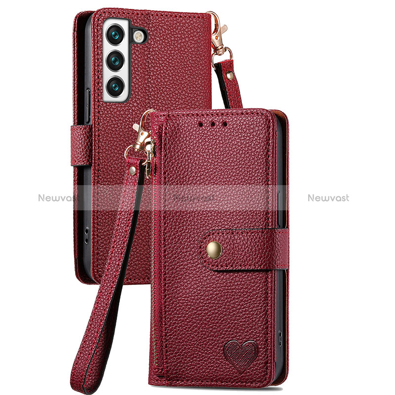 Leather Case Stands Flip Cover Holder S15D for Samsung Galaxy S23 Plus 5G