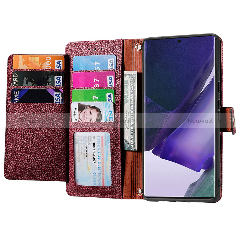 Leather Case Stands Flip Cover Holder S15D for Samsung Galaxy S23 Ultra 5G