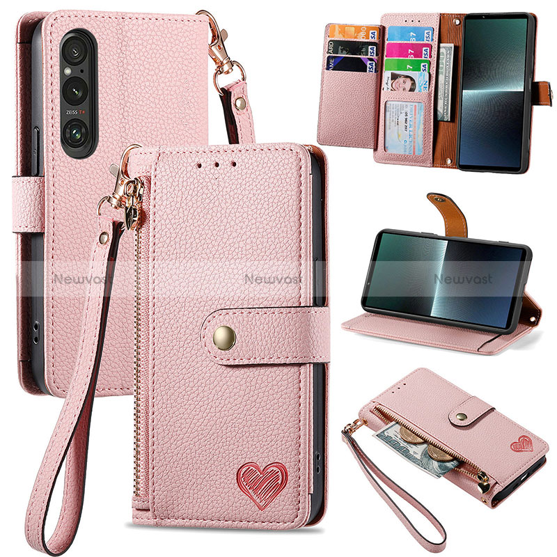 Leather Case Stands Flip Cover Holder S15D for Sony Xperia 1 V