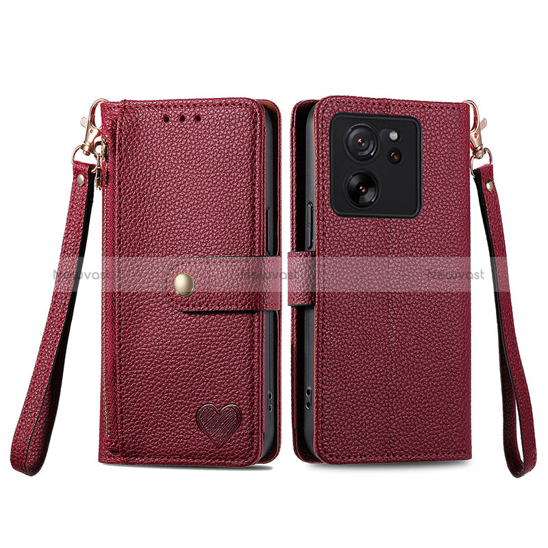 Leather Case Stands Flip Cover Holder S15D for Xiaomi Mi 13T Pro 5G