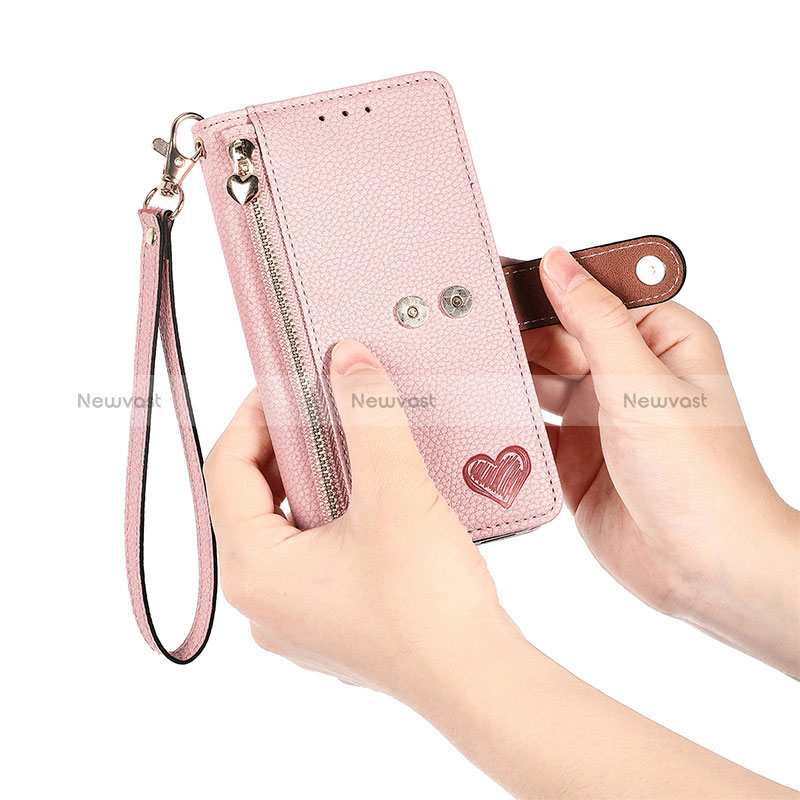 Leather Case Stands Flip Cover Holder S16D for Samsung Galaxy S22 Ultra 5G