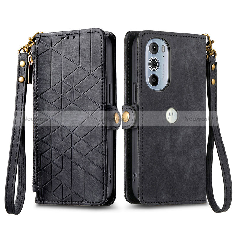 Leather Case Stands Flip Cover Holder S17D for Motorola Moto Edge Plus (2022) 5G