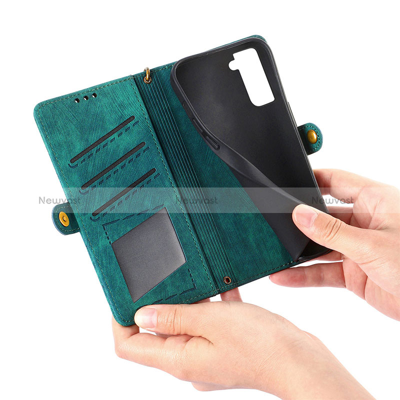 Leather Case Stands Flip Cover Holder S17D for Samsung Galaxy S21 FE 5G