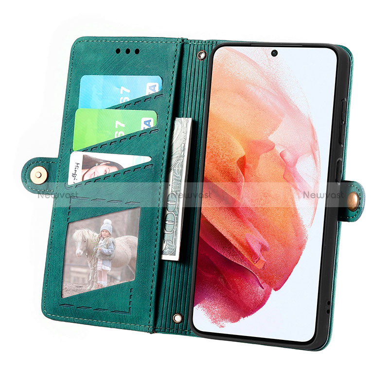 Leather Case Stands Flip Cover Holder S17D for Samsung Galaxy S21 FE 5G