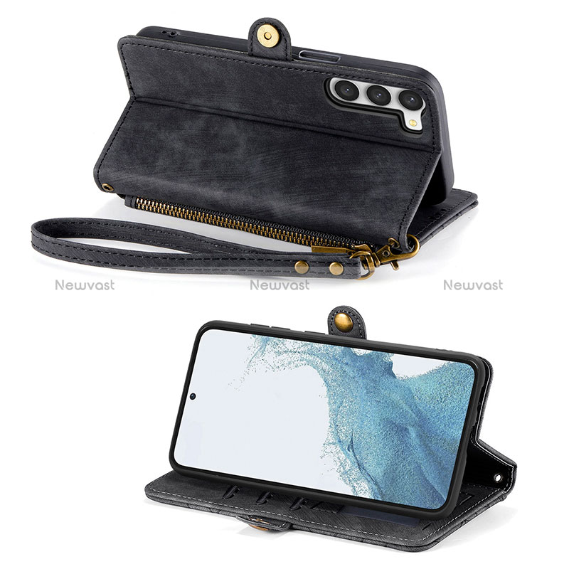 Leather Case Stands Flip Cover Holder S17D for Samsung Galaxy S22 Plus 5G