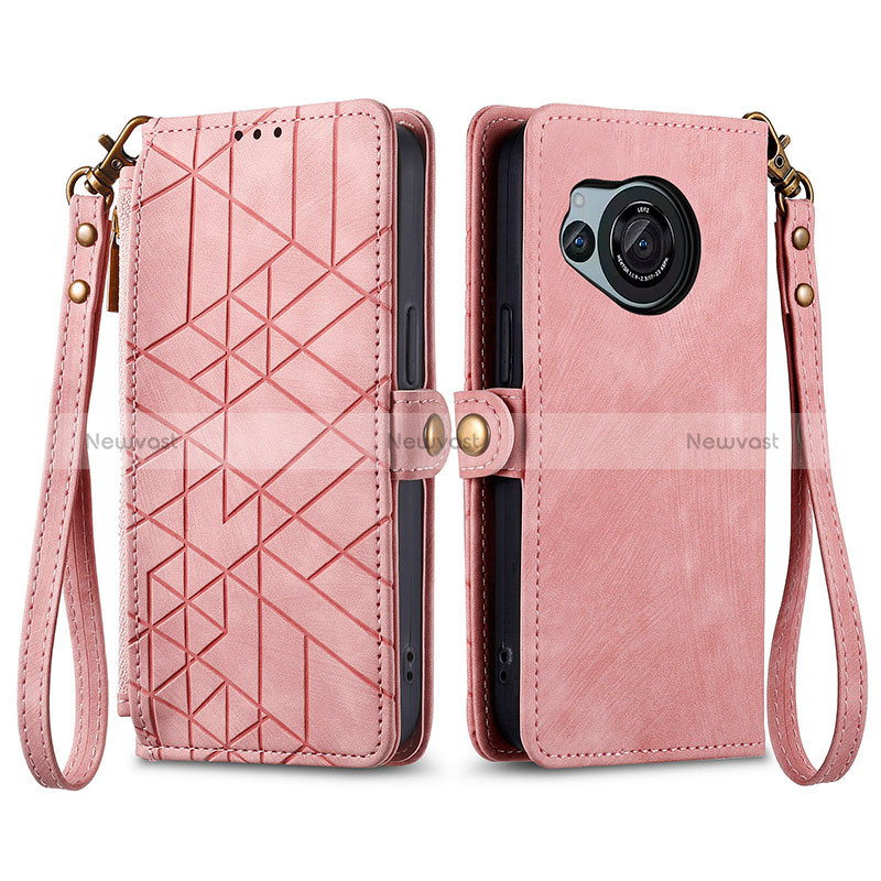 Leather Case Stands Flip Cover Holder S17D for Sharp Aquos R8