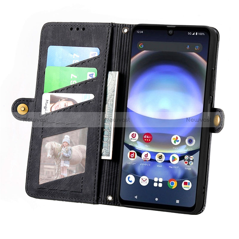 Leather Case Stands Flip Cover Holder S17D for Sharp Aquos R8