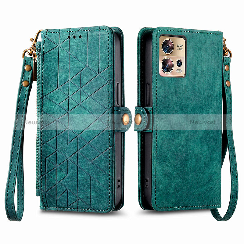 Leather Case Stands Flip Cover Holder S18D for Motorola Moto Edge 30 Fusion 5G