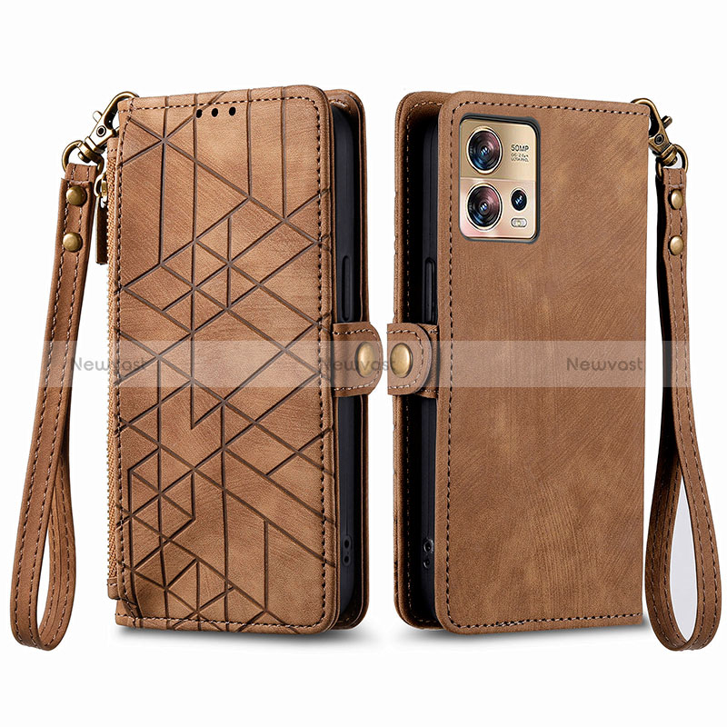 Leather Case Stands Flip Cover Holder S18D for Motorola Moto Edge 30 Fusion 5G