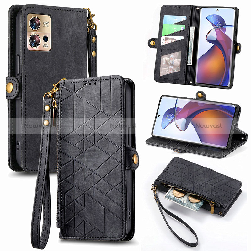Leather Case Stands Flip Cover Holder S18D for Motorola Moto Edge 30 Pro 5G