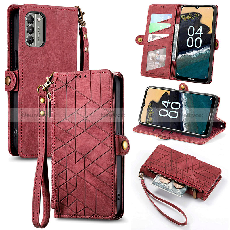 Leather Case Stands Flip Cover Holder S18D for Nokia G400 5G
