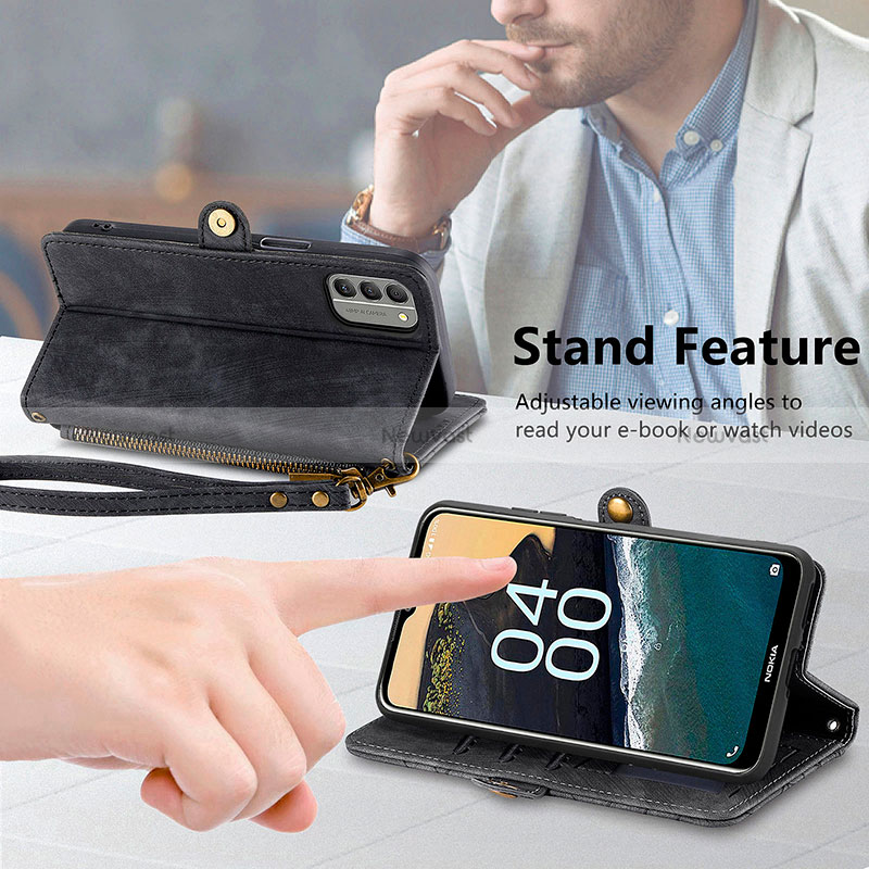 Leather Case Stands Flip Cover Holder S18D for Nokia G400 5G